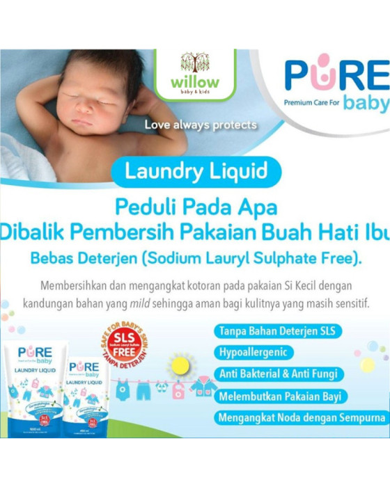 Purebaby Laundry Liquid Refill 900Ml Banded 2+1 Detergen Bayi