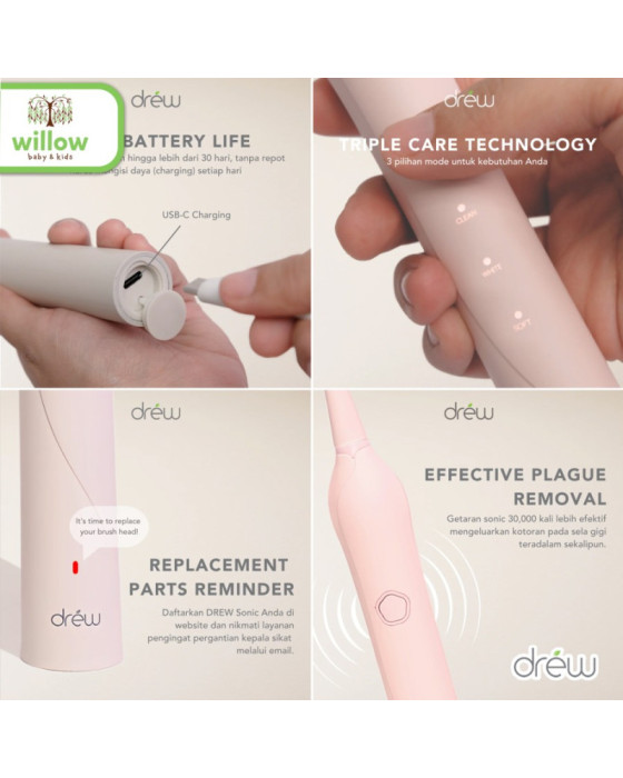 Sikat Gigi Drew Sonic 3 Electric Toothbrush