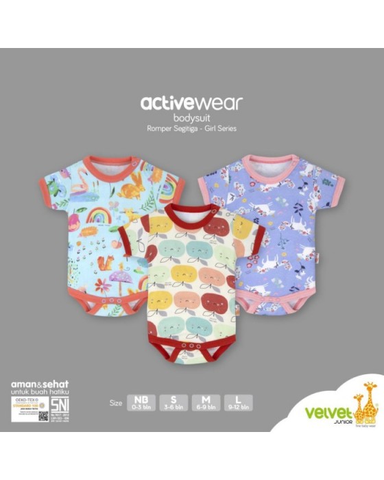 VELVET CEWE BAJU OO SEGITIGA @3PCS - NB