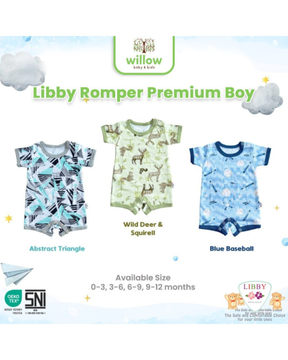 Libby Romper Premium Boy Jumper Bayi Laki-Laki @3pcs