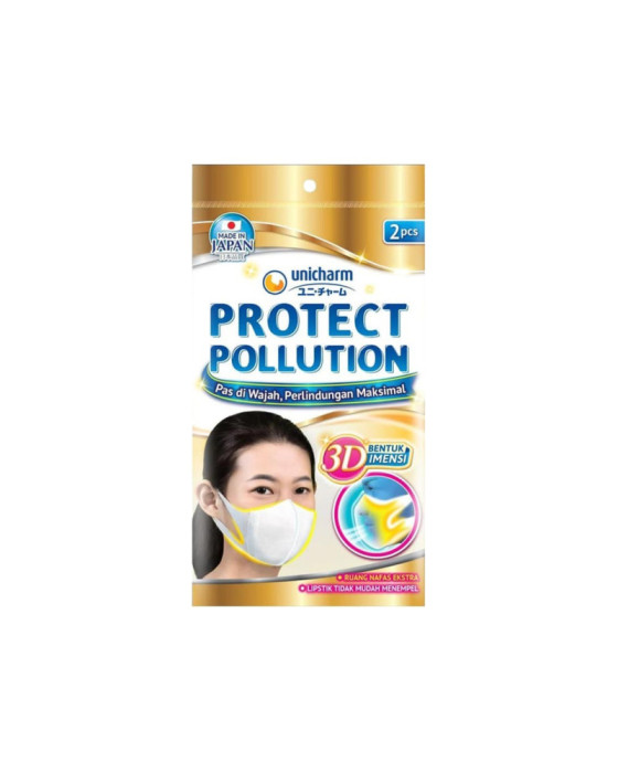 UNICHARM 99% PROTECT POLLUTION 3D MASK M 2PCS