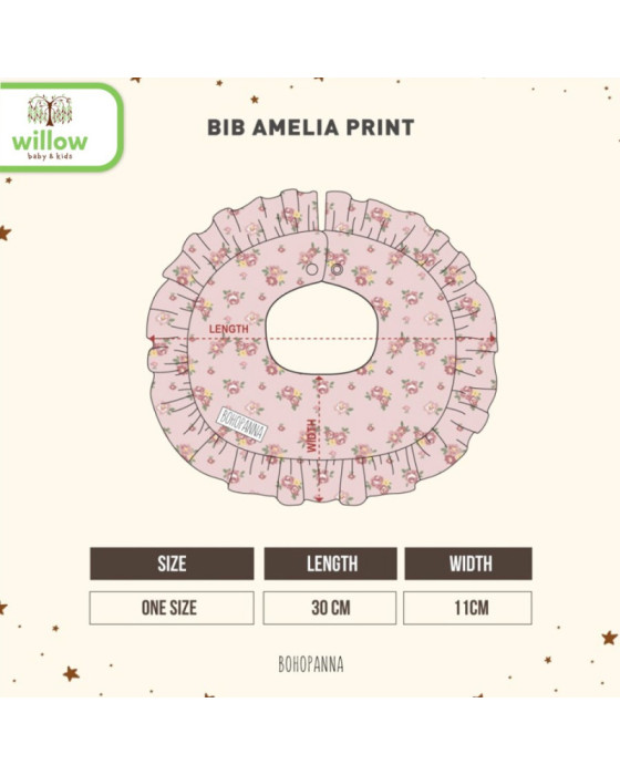 Celemek Bayi Bohopanna Bib Amelia Print