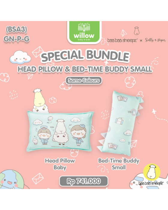 Baa Baa Sheepz Bundle Head Pillow & Buddy Jumbo BSA3 Guling Bayi