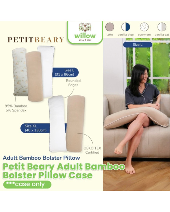 Petitbeary Adult Bamboo Bolster Pillow Case (Only Case) Sarung Guling