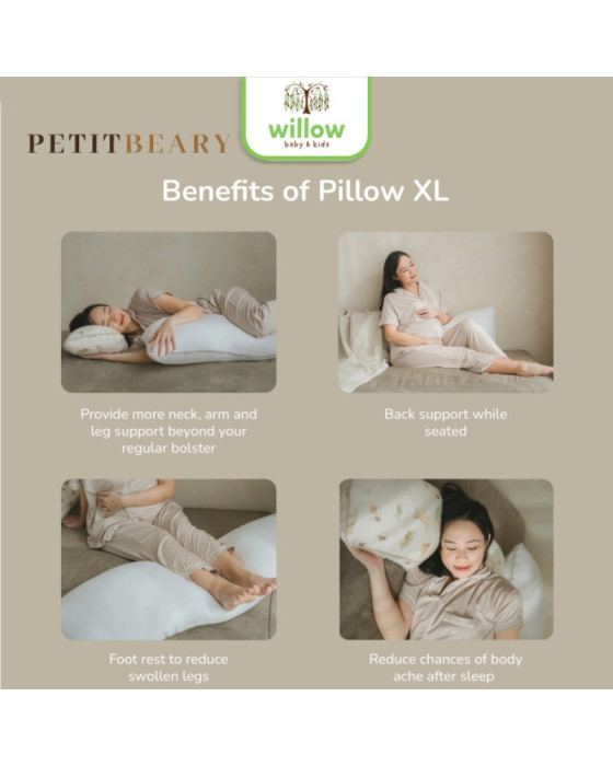 Petitbeary Adult Bamboo Bolster Pillow Case (Only Case) Sarung Guling