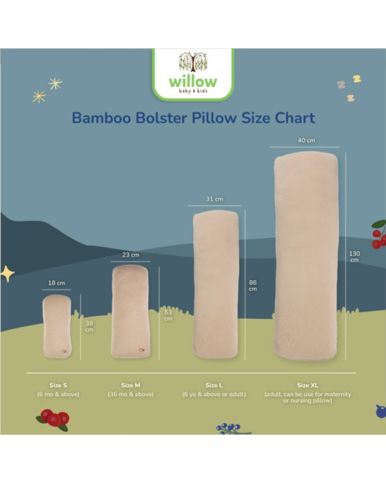 Petitbeary Adult Bamboo Bolster Pillow Case (Only Case) Sarung Guling