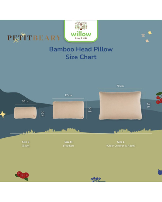 Petitbeary Adult Bamboo Head Pillow Bantal Kepala