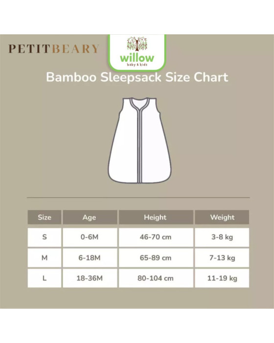 Petitbeary Ribbed Sleepsack Swaddle 0.2Tog Bedong Bayi
