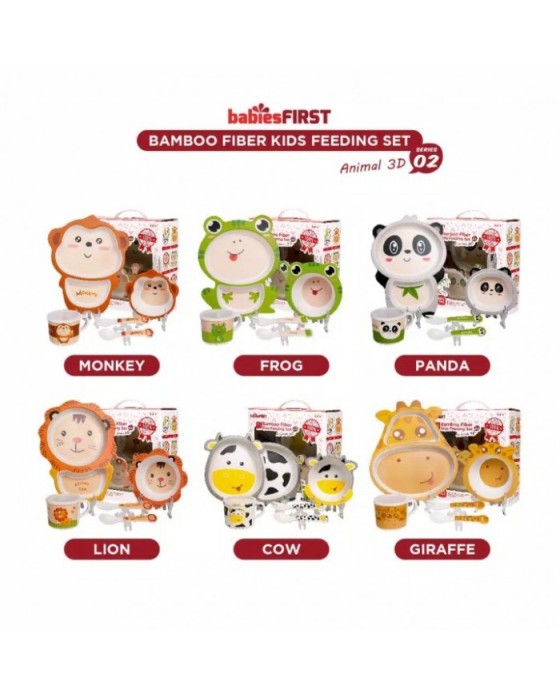 BABIESFIRST BF504 BAMBOO FEEDING SET ANIMAL 3D