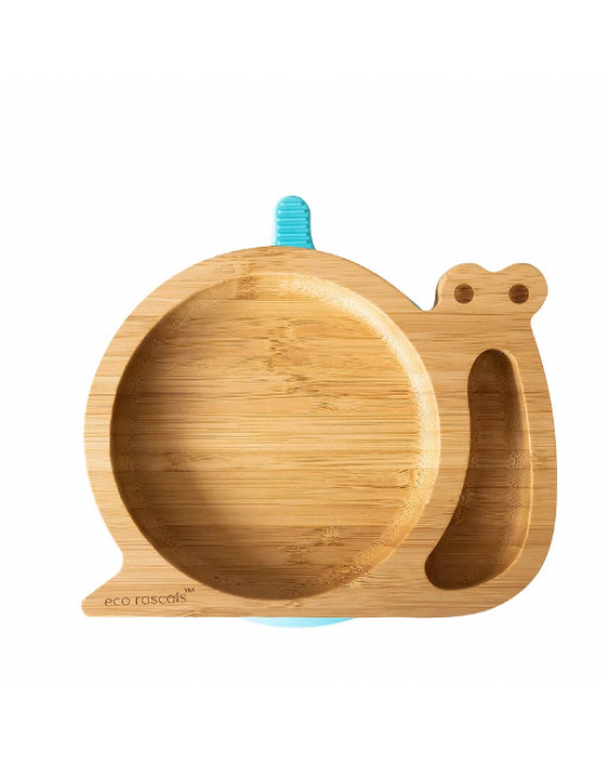 ECORASCALS BAMBOO SUCTION PLATE SNAIL - BLUE