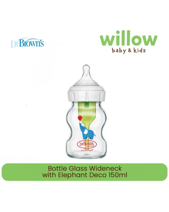 Dr. Brown Bottle Glass Wideneck with Elephant Deco 150ml