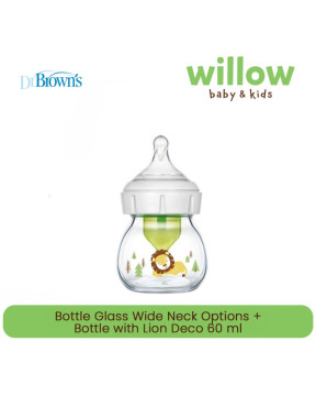 Dr. Brown Bottle Glass Wide Neck Options+Bottle w/ Lion Deco 60Ml 1Pk