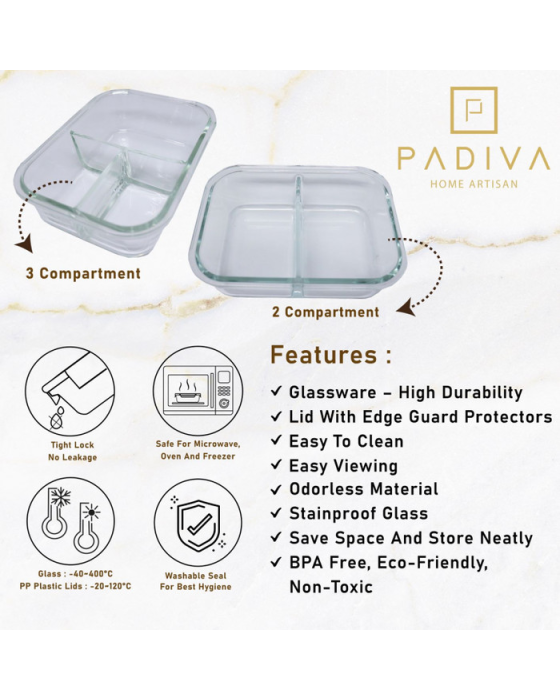 PADIVA GLASSBOX GBP1040M 1040ML (MIX2+3 COMPARTMENT)