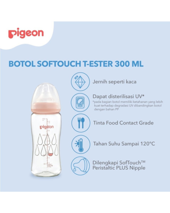 Pigeon Bottle T-Ester Wide Neck with Plus Nipple 300ml
