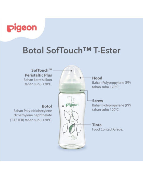 Pigeon Bottle T-Ester Wide Neck with Plus Nipple 300ml