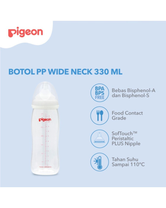Pigeon Paket Bottle PP Wide Neck 330Ml Buy2Get1 Botol Susu Bayi