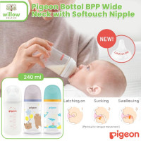Pigeon Bottle BPP Wide Neck W/Softouch Nipple Botol Bayi 240Ml