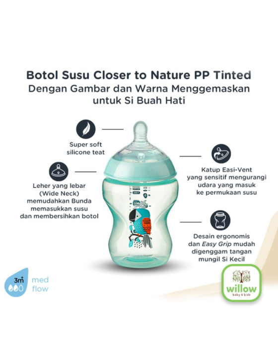 Tommee Tippee Bottle Close To Nature Tinted Botol Susu 260Ml