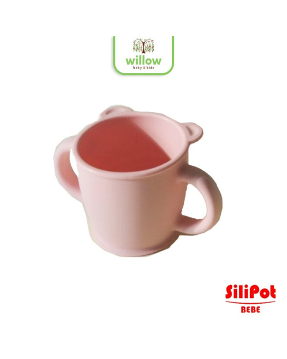 Gelas Bayi - Silipot Bebe Silicone Teddy Bear Kids Water Cup Two-Handled Cup