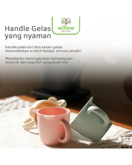 Gelas Bayi - Silipot Bebe Silicone Teddy Bear Kids Water Cup Two-Handled Cup
