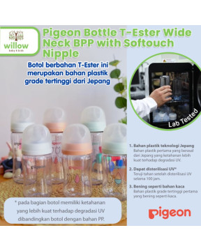 Pigeon Bottle T-Ester Wide Neck BPP W/Softouch Nipple Botol Bayi