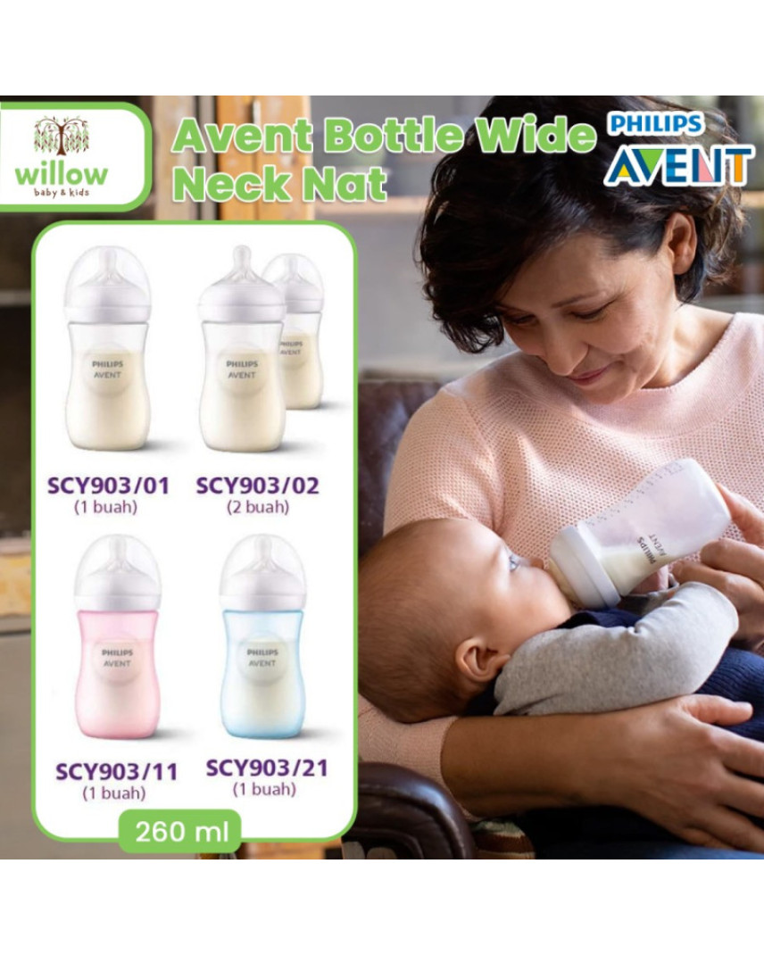 Avent Bottle Wide Neck Nat Botol Bayi 9Oz willowbabyshop