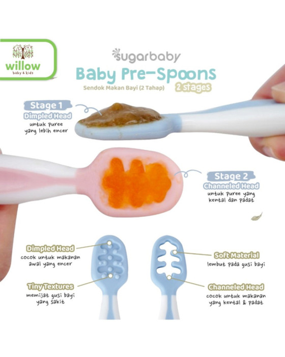 Sugar Baby Pre-Spoons Baby 2 Stage Sendok Bayi