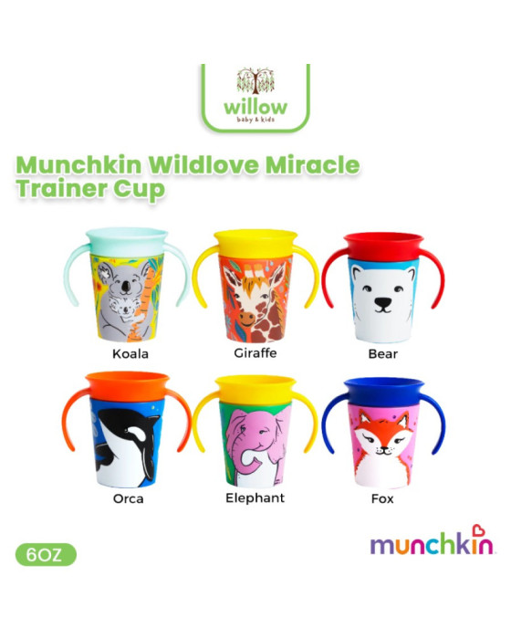 Munchkin Wildlove Miracle Trainer Cup Animal 6OZ Gelas Bayi 1Pk