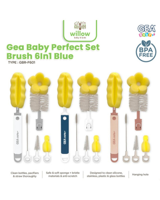 Gea Baby Perfect Set Brush 6In1 Sikat Cuci Botol