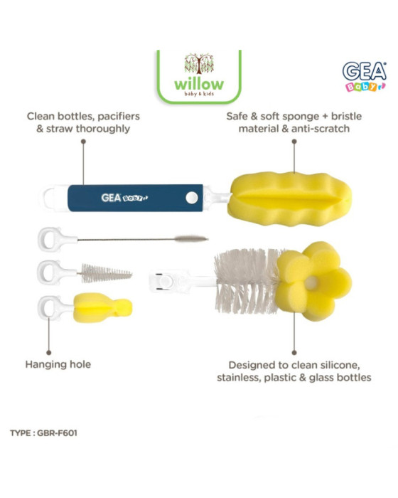 Gea Baby Perfect Set Brush 6In1 Sikat Cuci Botol