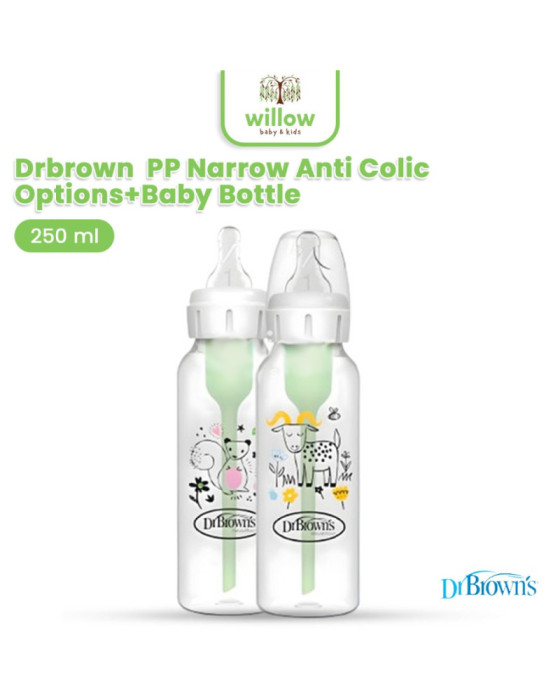Botol Susu Bayi Dr. Brown PP Narrow Anti Colic Options+Baby Bottle 250ML