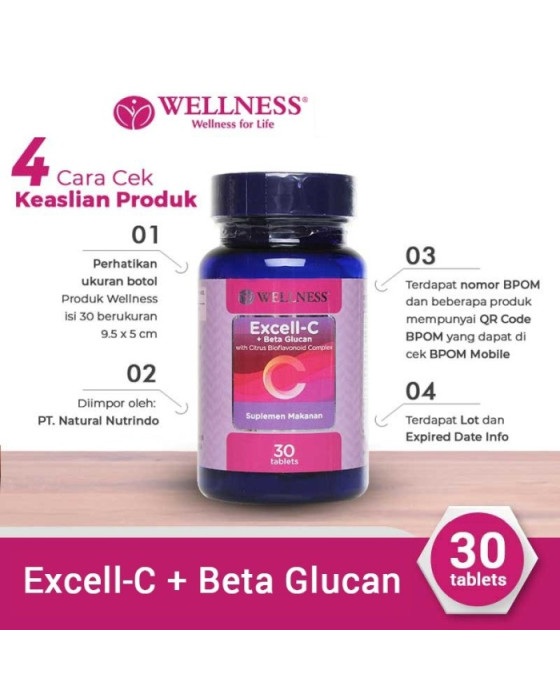 WELLNESS EXCELL-C + BETA GLUCAN 30TAB