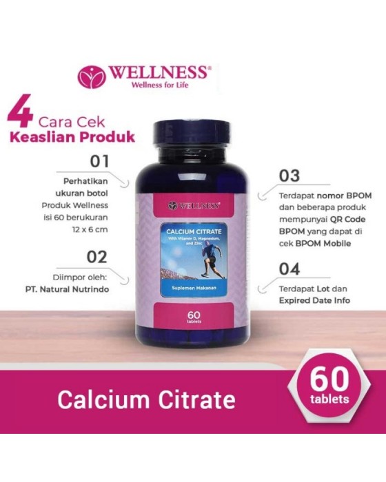 WELLNESS CALCIUM CITRATE 60S