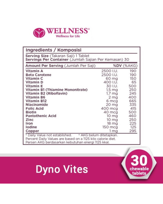 WELLNESS DYNOVITE CHILD MULTIVITAMIN 30S