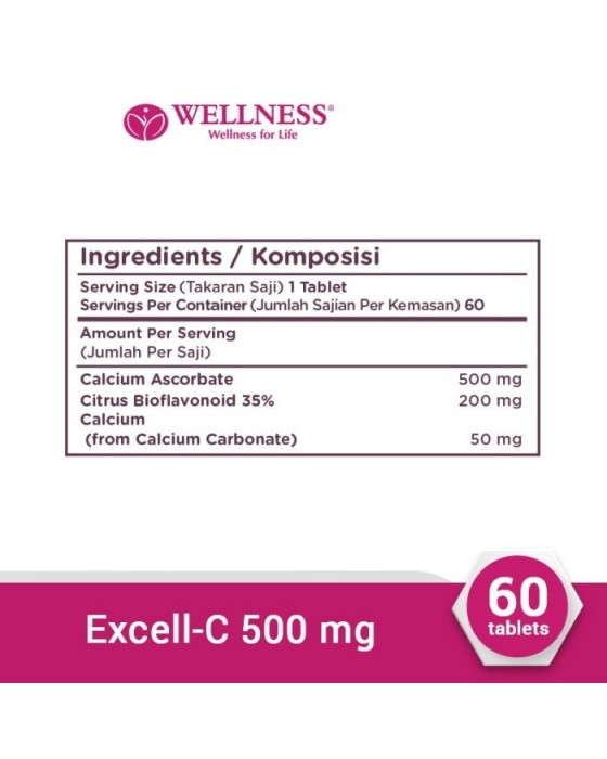 WELLNESS EXCELL-C 500MG 60S