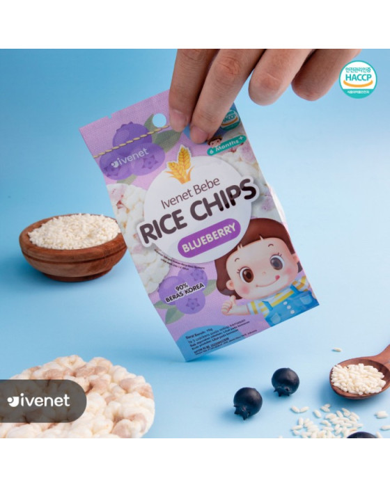 IVENET RICE CHIP 15GR - BLUEBERRY