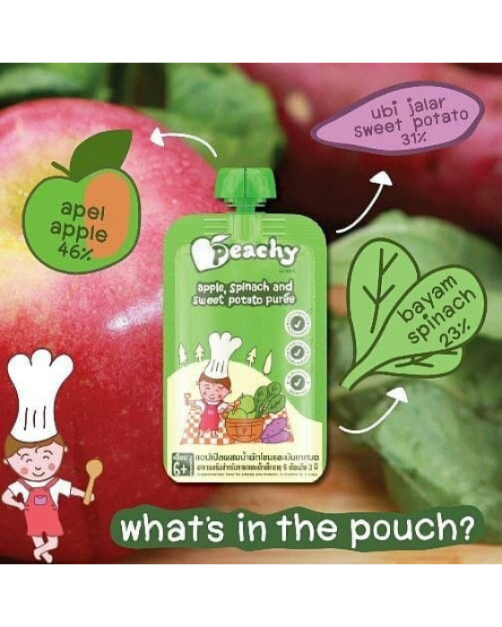 PEACHY APPLE SPINACH PUREE 110GR