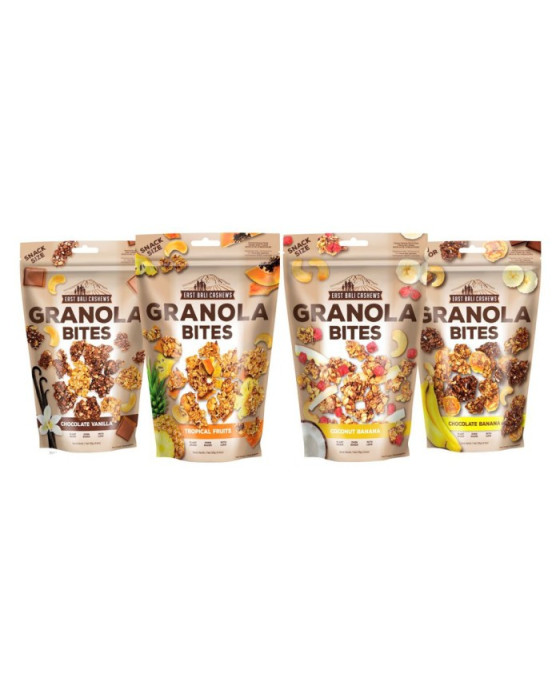 EAST BALI CASHEWS GRANOLA BITES 125GR - CHOCOLATTE BANANA
