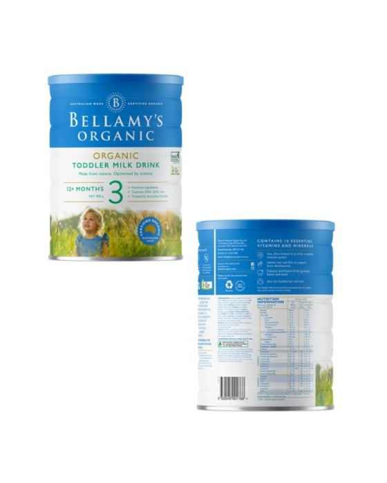 Bellamys Organic Step 3 Toddler Milk Drink 900gr Susu Bayi