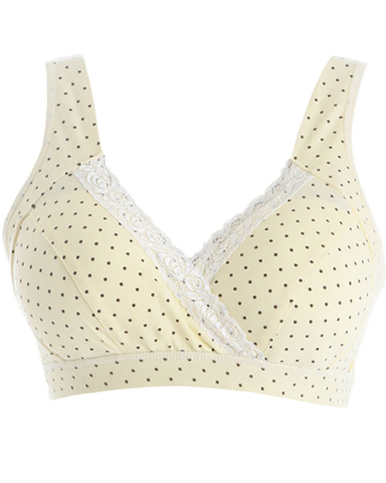 MOOIMOM B6886YS CROSSOVER MATERNITY & NURSING BRA - YELLOW SPOTS L