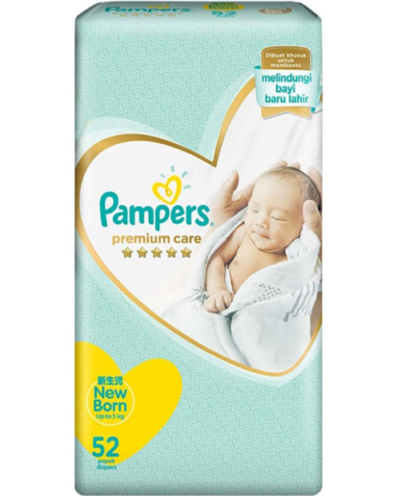 PAMPERS PREMIUM CARE NEWBORN TAPED 52