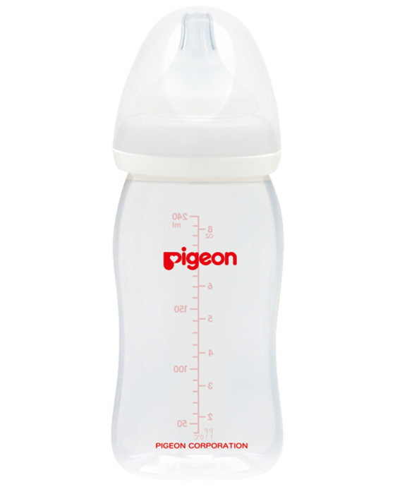 PIGEON BOTTLE PP WIDE NECK 240ML WITH P-PLUS NIPPLE