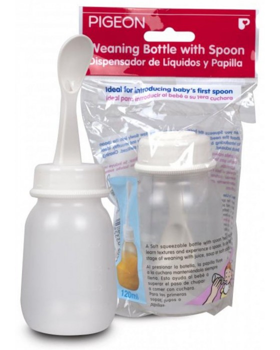 PIGEON 03328 WEANING BOTTLE WITH SPOON 120ML