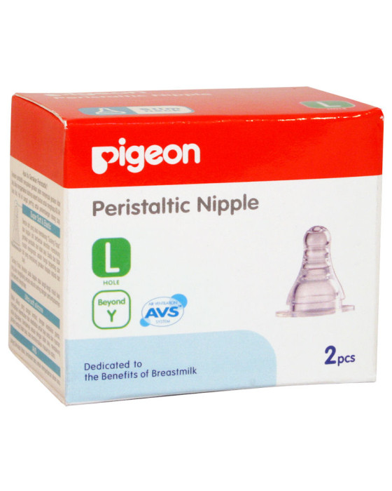 PIGEON PERISTALTIC NIPPLE SLIM NECK L 2PCS