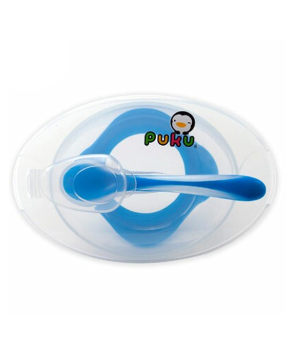 PUKU 14321 NON SLIDE BOWL WITH SPOON