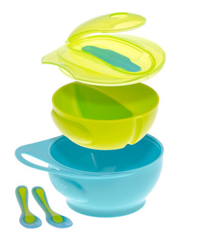 BROTHER MAX EASY HOLD WEANING BOWL SET BLUE/GREEN