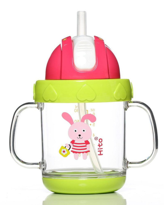 HITO STRAW TRAINING CUP PINK-GREEN