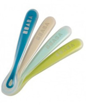 BEABA 913382 SET PF 4 FIRST STAGE SPOON (BLUE/NEON/NUDE)