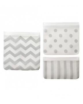 CHILDRESS REUSEABLE FOOD BAGS GREY 3PACKS