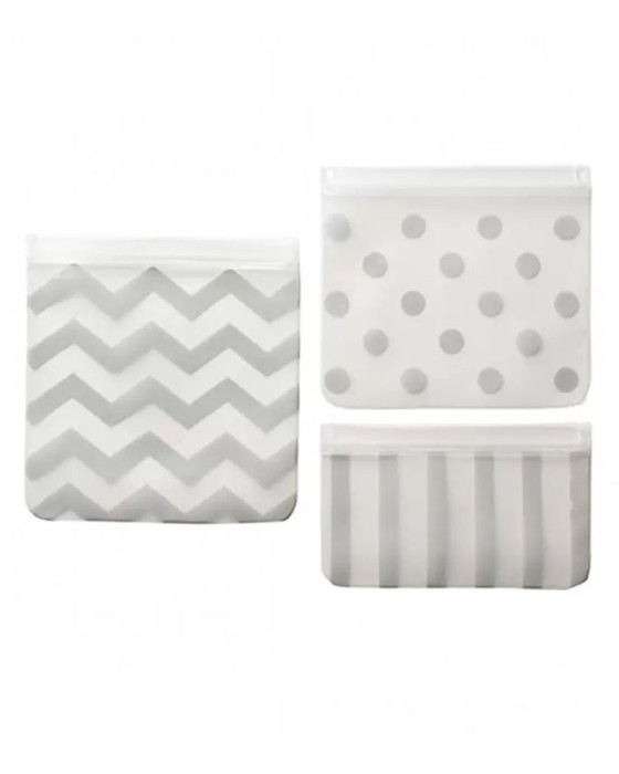 CHILDRESS REUSEABLE FOOD BAGS GREY 3PACKS